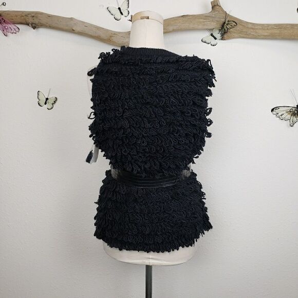 Kersh black loop knit belted vest - Picture 4 of 8